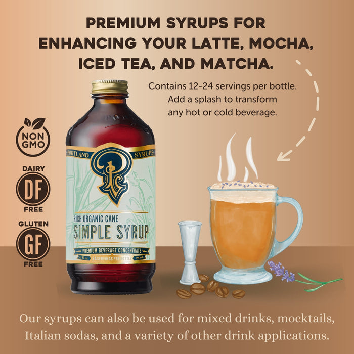 Rich Organic Cane Sugar Simple Syrup