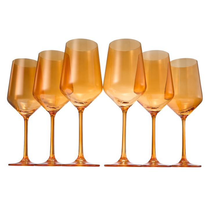 Colored Wine Glass Set,12 oz Glasses Set of 6 (Amber) — Specialty Food  Source
