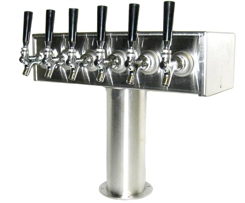 American style Box T Tower with 4" pedestal, Air Cooled, SS304 contact, 4-10 Faucets