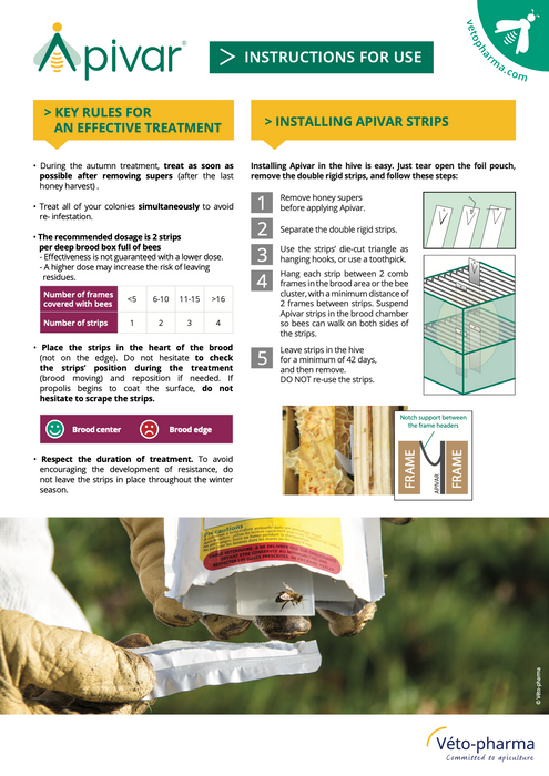 Apivar Original + Apivar 2.0 Varroa Mite Strips
