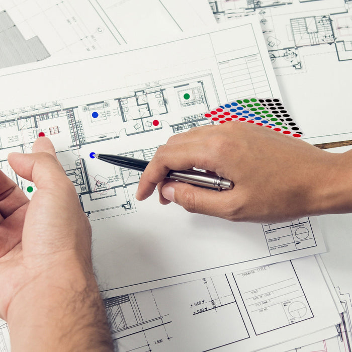 1/4" Permanent Round Color-Code Dot Variety Kit (Standard): 7,000/Kit