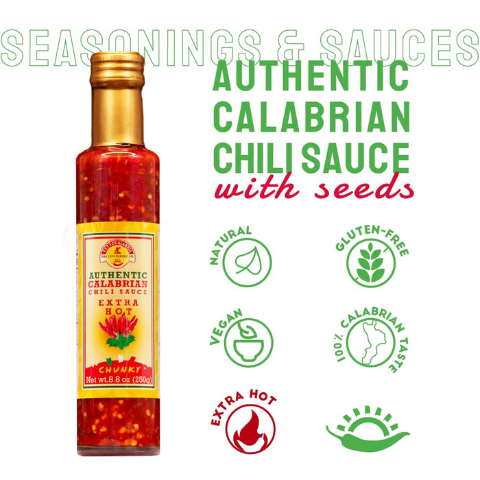 TuttoCalabria Calabrian Chili Hot Sauce “Hot & Tangy” – 8.8 oz (250 ml)