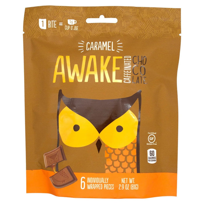 Awake Chocolate (Pack of 10) 2.9 Oz Milk Choco Caramel Bag