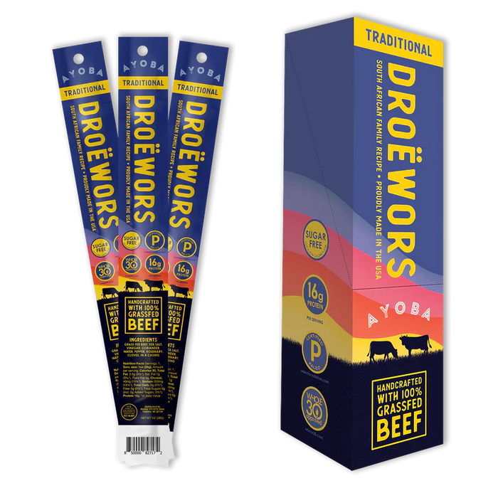 Ayoba-yo Beef Stick Droewors Traditional - 1 oz, 12-Pack