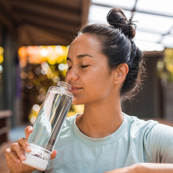 inu! CRYSTAL | The Original DIY Crystal Water Bottle with Clear Quartz
