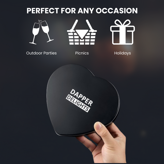 Valentines Day Gift Scotch Whiskey Caramels - Heart Tin - Him & Her, Premium Salted Caramel, Valentine Chocolate Candy Dapper Delights Gourmet Collection, Love Basket for Men, Boyfriend, Husband, Dad