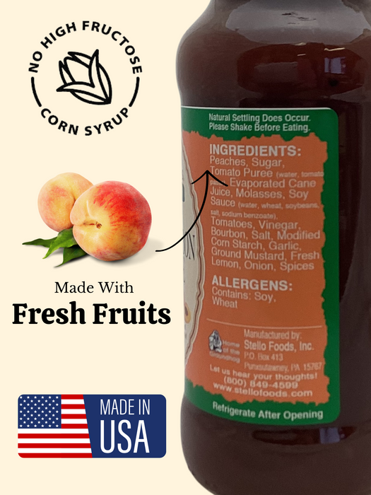 Stello Foods - Rosie's Peach Bourbon BBQ Sauce 13 oz