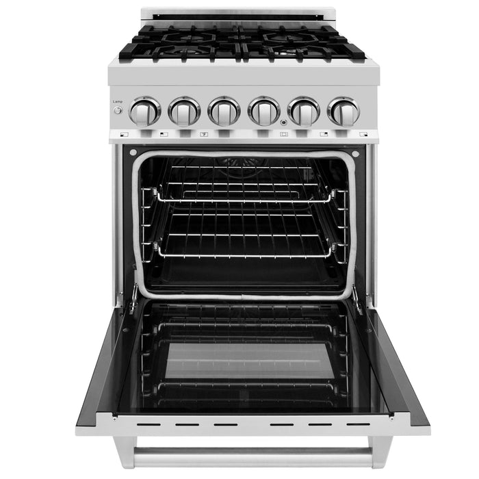 ZLINE 24" Professional Dual Fuel Range, Black Matte door, RA-BLM-24