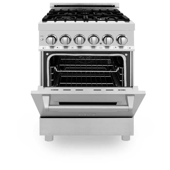 ZLINE 24" Professional Dual Fuel Range, Black Matte door, RA-BLM-24