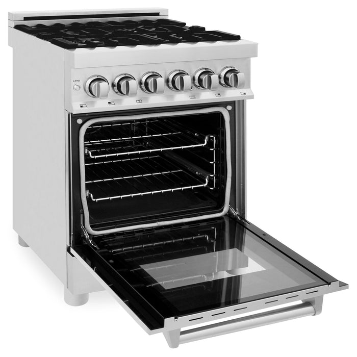 ZLINE 24" Professional Dual Fuel Range, Black Matte door, RA-BLM-24