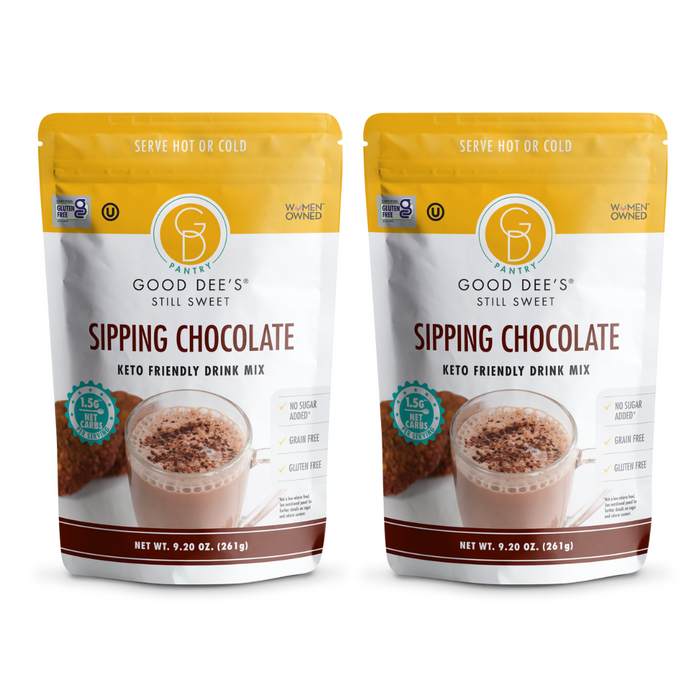 Good Dee's Sipping Chocolate Low Carb Drink Mix - Vegan, No Sugar Added*, Soy Free and Gluten Free