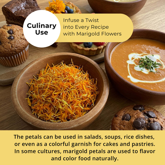 Dried Marigold Calendula flowers, Calendula Tea, 2.6oz I Calendula Officinalis | Caléndula pétalos I Akshit Pétales de Souci Bio | Flor De Calendula
