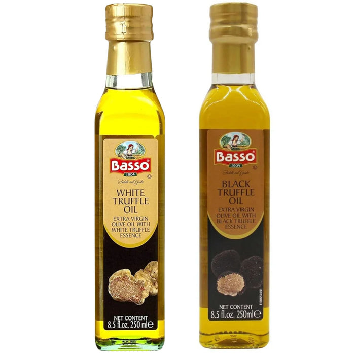 Basso 1904 Black & White Truffle Infused Extra Virgin Olive Oil – 2 x 8.5 fl oz (250 ml)