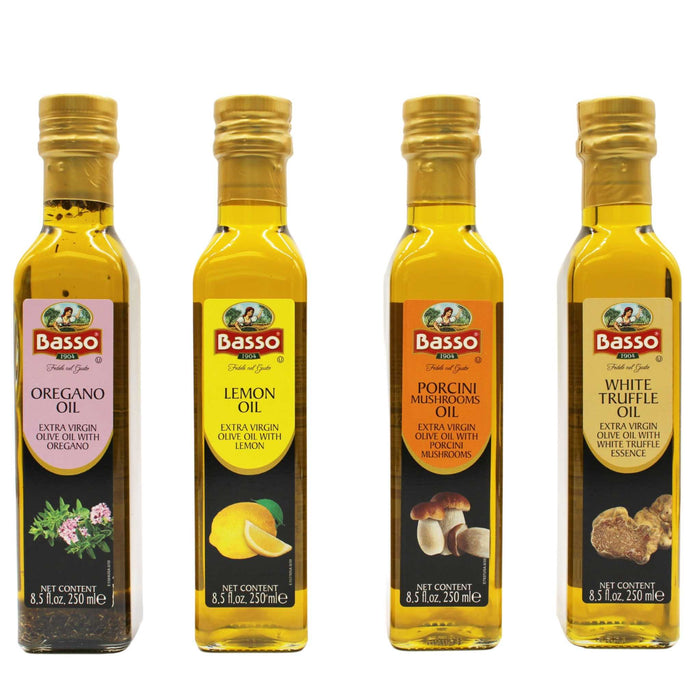 Basso 1904 Infused Extra Virgin Olive Oil Gift Set – 4 x 8.5 fl. oz (250 ml)
