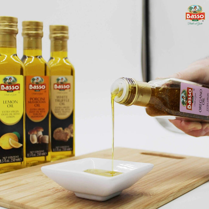 LIQUIDATION! Basso 1904 Infused Extra Virgin Olive Oil Gift Set – 4 x 8.5 fl. oz (250 ml) Best By 01/2026