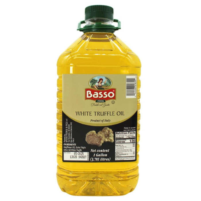 Basso 1904, Black Truffle Infused Extra Virgin Olive Oil – 1 Gallon (3.785 L)