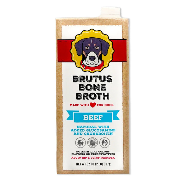 Brutus Broth - Beef Bone Broth, 32 oz (Pack of 6) - Gluten & Dairy-Free