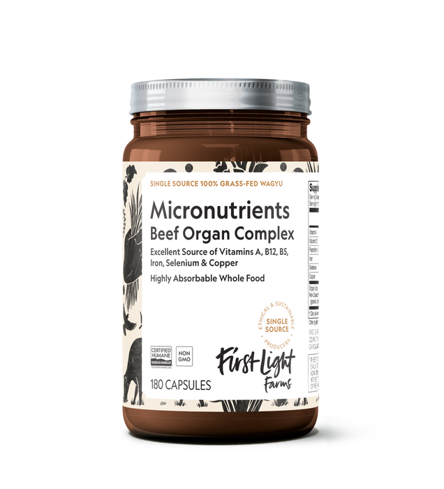 First Light Farms Beef Organ Complex, 180 Tabs - Grass-Fed Supplement