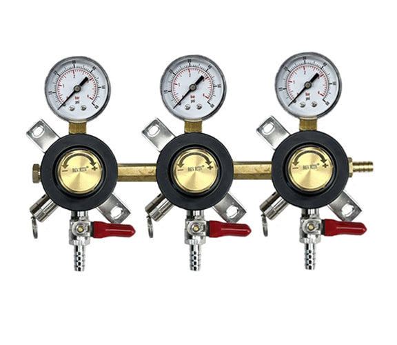 Bev Rite CO2 Secondary Regulator, 3 Way