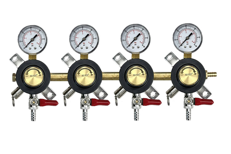 Bev Rite CO2 Secondary Regulator, 4 Way