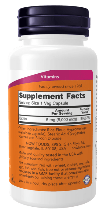 Biotin 5,000 mcg Veg Capsules