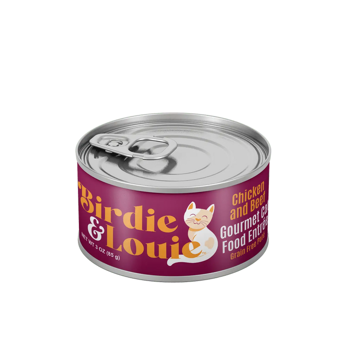 Birdie & Louie Cat Food, Chicken & Beef, 3 oz (Pack of 12) - Premium cat food.