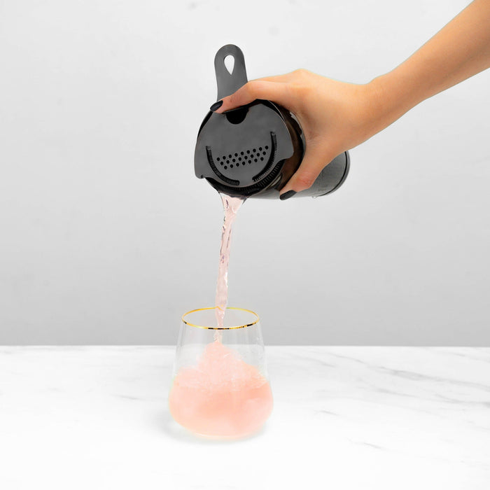 Black Cocktail Shaker Set (4-Piece)