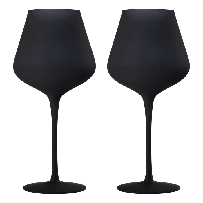 Matte Black Crystal Wine Glass Set Of 2 Gift For Her Him Friend Large 20 Oz Glasses Unique Italian S