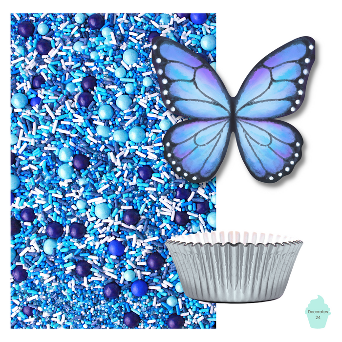 Blue Butterfly Cupcake Kit