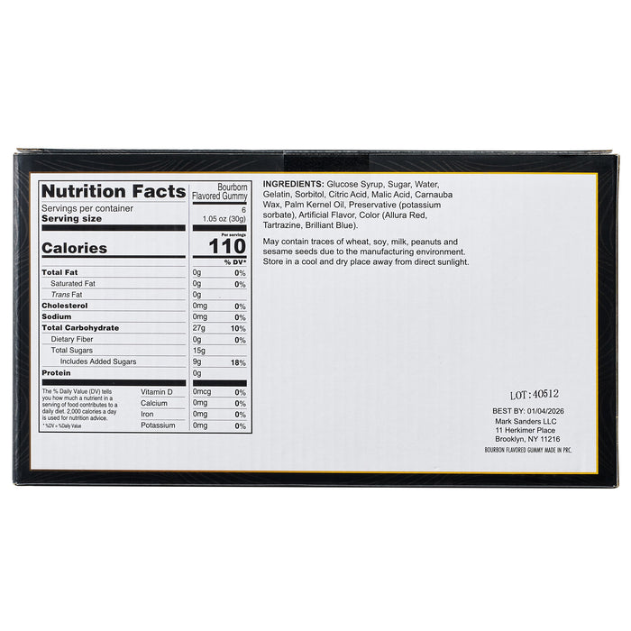 Bourbon Gummy Gift Set & Two Whiskey Glasses - Includes Bourbon Flavored Candy Bears & 2 Crystal Lowball Glassware - Gift for Whisky, Scotch Lovers, Him, Dad, or Husband, Tasting Set for Holiday