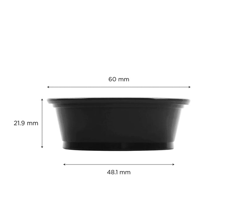 1.5 oz Portion Cups, PP Plastic, Black - 2,500 pcs