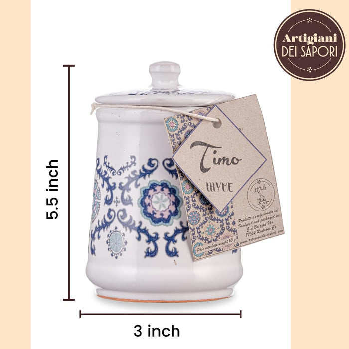 Artigiani dei Sapori, Dried Thyme in  Ceramic Jar, 0.7oz (19grs)