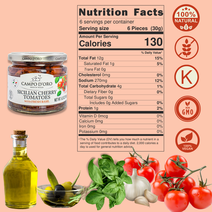 Campo D'Oro, Sundried Cherry Tomatoes in Oil, 6.35