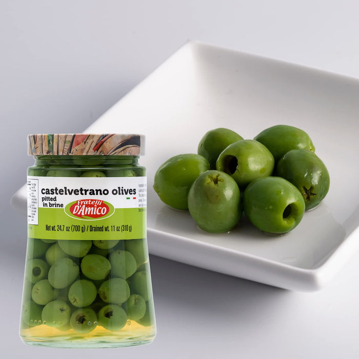 Fratelli D'Amico, Castelvetrano olive (Pitted), Family-Size . 24oz, (700 g)