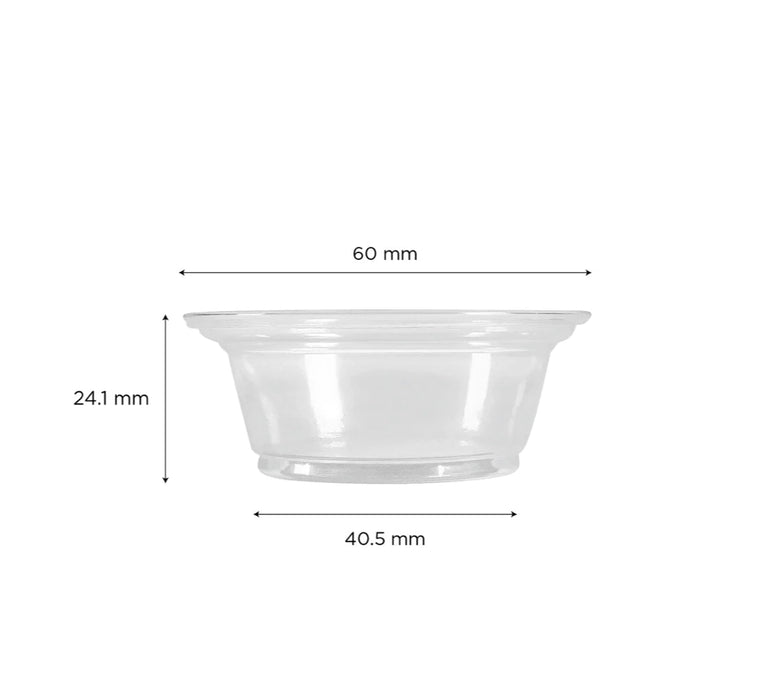 1 oz Squat Portion Cups, PP Plastic, Clear - 2,500 pcs