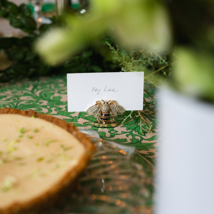 Stripey bee placecard holders, set of two