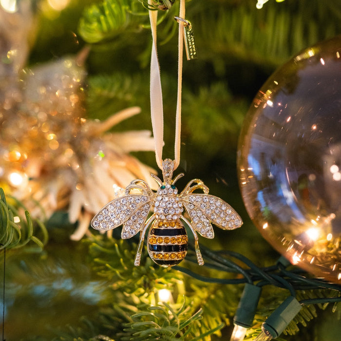 Stripey bee hanging ornament