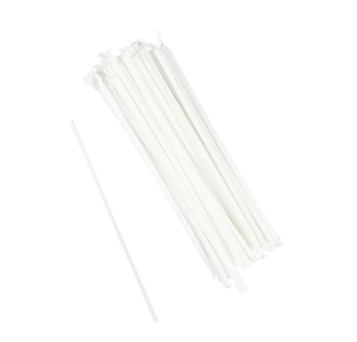 Straw, 10.25", Jumbo, Paper Wrapped, Clear, 2000 pcs