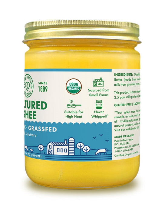 Cultured Ghee, Grassfed & Certified Organic - 14 oz