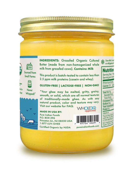 Cultured Ghee, Grassfed & Certified Organic - 14 oz