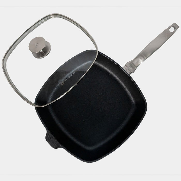 CHD Nonstick 11" x 11" Square Saute Pan with Glass Lid