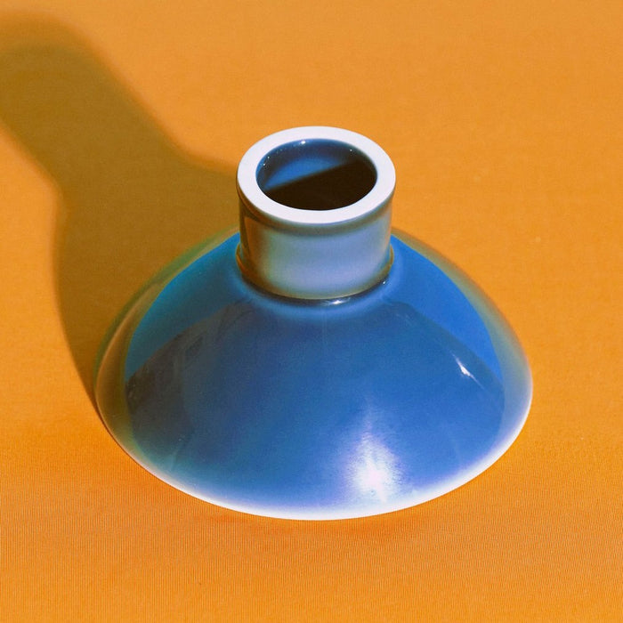 High Foot Snack Plate Haze Blue