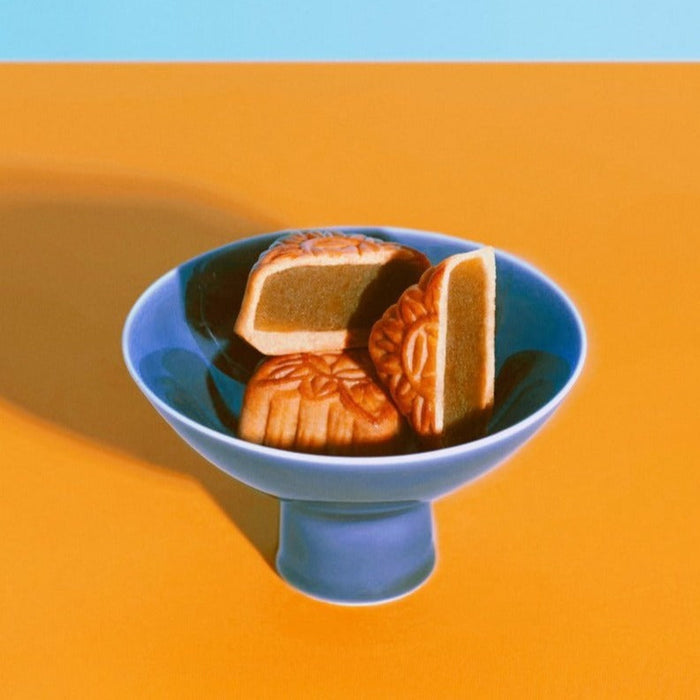 High Foot Snack Plate Haze Blue