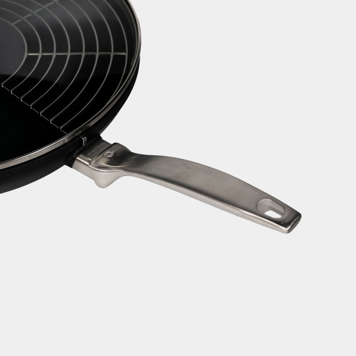 CXD DOU Ceramic Nonstick  Wok with Lid and Rack - 12.5" (32 cm), 5.3 QT (5 L)