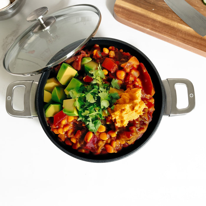 CXD DOU Ceramic Nonstick Stock Pot with Glass Lid