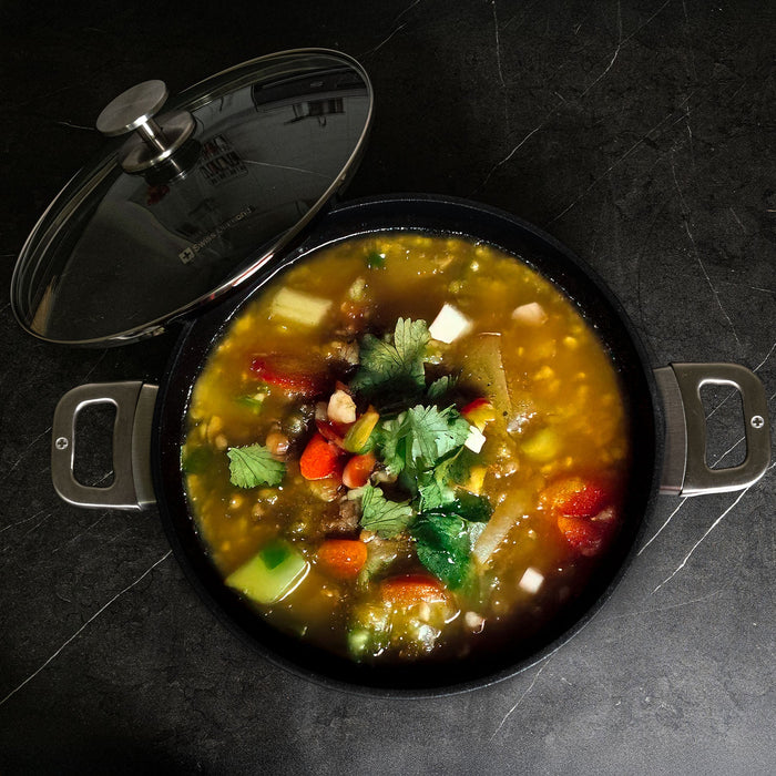 CXD DOU Ceramic Nonstick Stock Pot with Glass Lid