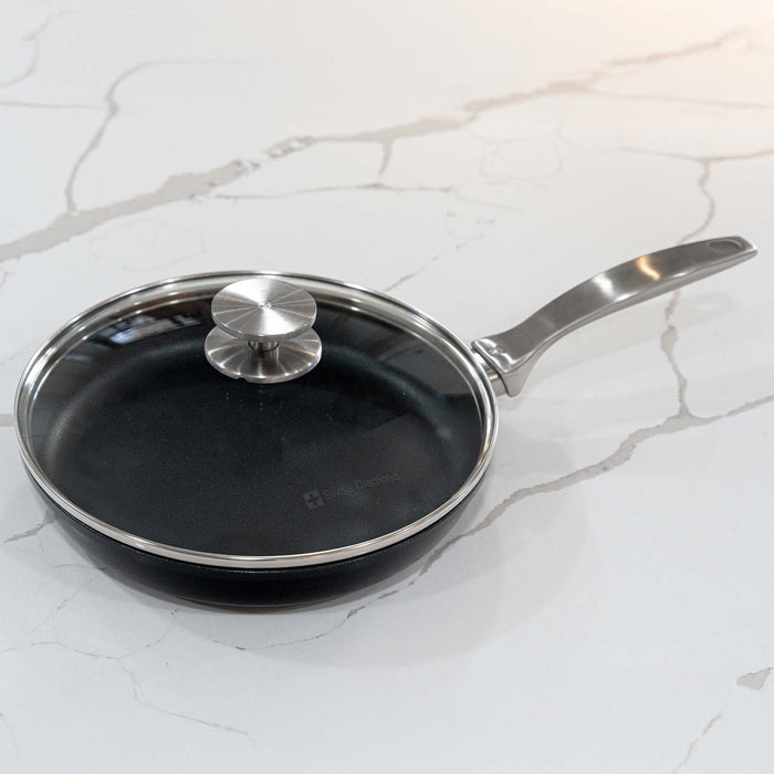 CXD DOU Ceramic Nonstick Fry Pan with Glass Lid