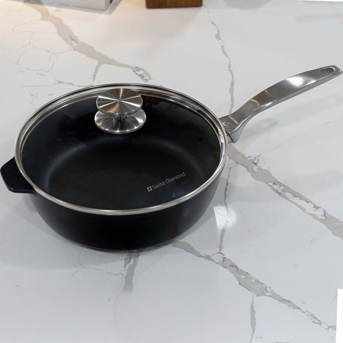 CXD DOU Ceramic Nonstick Saute Pan with Glass Lid