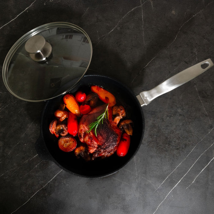 CXD DOU Ceramic Nonstick Saute Pan with Glass Lid