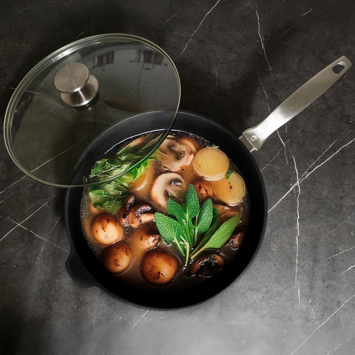 CXD DOU Ceramic Nonstick Saute Pan with Glass Lid